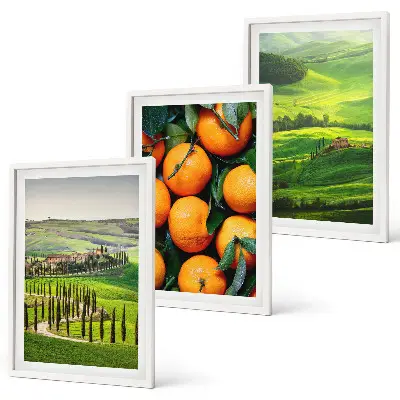 Wall art set featuring an Italian countryside landscape with oranges