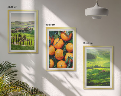 Wall art set Italy countryside landscape oranges