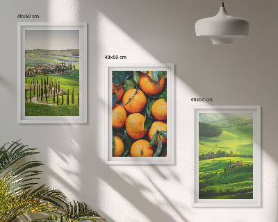 Wall art set Italy countryside landscape oranges