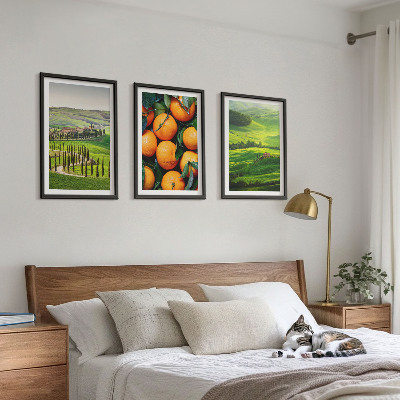 Wall art set Italy countryside landscape oranges