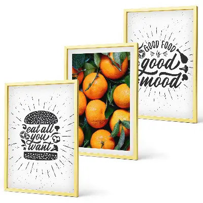 Juicy Oranges framed wall art set of 3 pieces for the kitchen