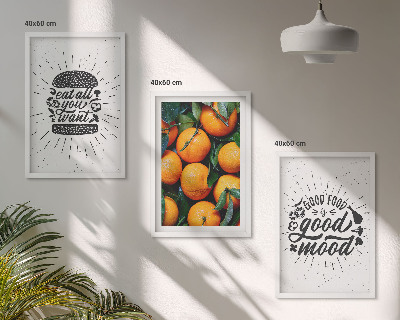 Set of 3 framed wall art pieces Juicy Oranges Kitchen