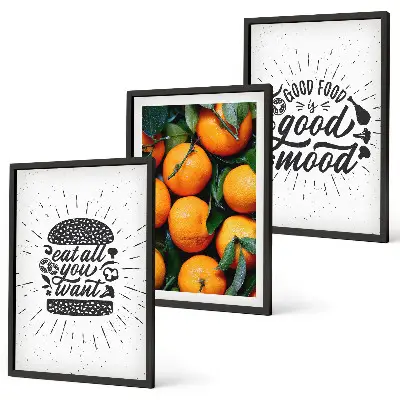 Juicy Oranges framed wall art set of 3 pieces for the kitchen