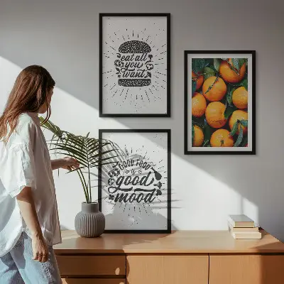 Juicy Oranges framed wall art set of 3 pieces for the kitchen