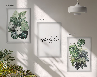 Wall art set Plants with the words Sweet Home