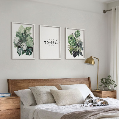 Wall art set Plants with the words Sweet Home