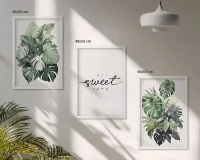 Sweet Home plants wall art set 