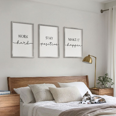 Three-piece wall art piece Minimalist motivational inscriptions