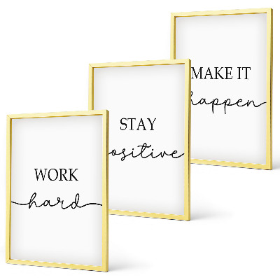 Three-piece wall art piece Minimalist motivational inscriptions