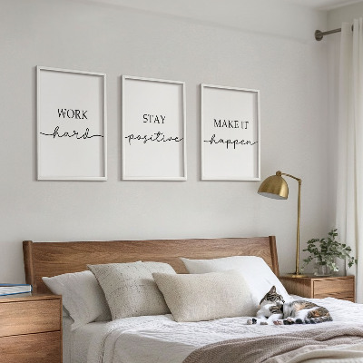 Three-piece wall art piece Minimalist motivational inscriptions