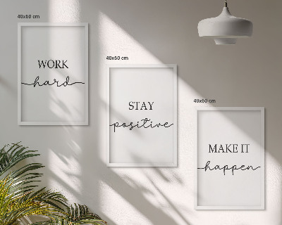Three-piece wall art piece Minimalist motivational inscriptions