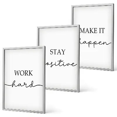 Minimalist motivational inscription wall art three-piece set