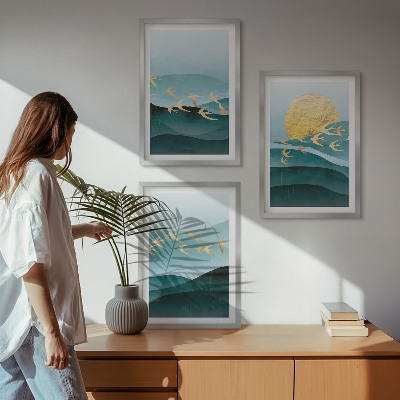 Wall art set Abstract sunset landscapes