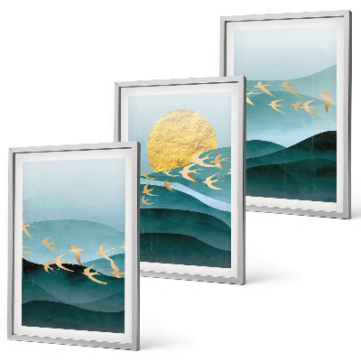 Wall art set Abstract sunset landscapes