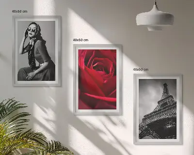 Wall art set featuring a Parisian lady with Eiffel Tower glasses