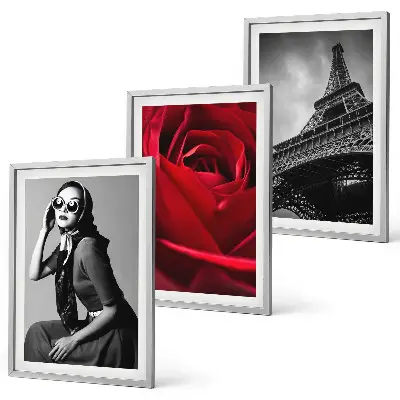 Wall art set featuring a Parisian lady with Eiffel Tower glasses