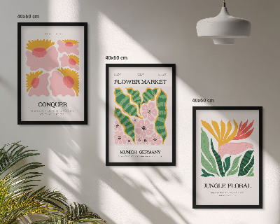 Wall art set Flowers leaves modern posters