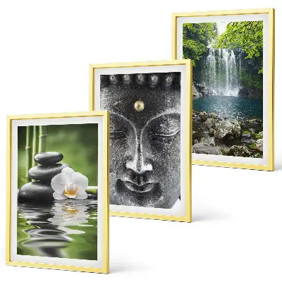 Harmony Stones Water Buddha Wall Art three-piece set