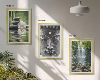Harmony Stones Water Buddha Wall Art three-piece set