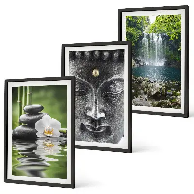 Harmony Stones Water Buddha Wall Art three-piece set