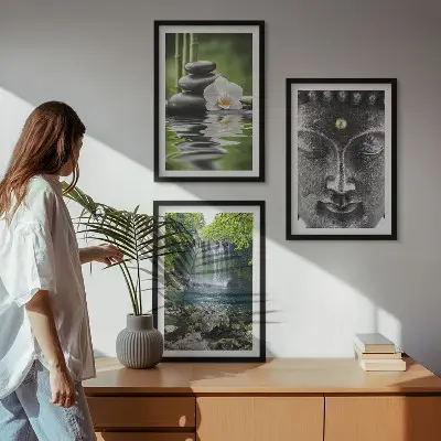 Harmony Stones Water Buddha Wall Art three-piece set