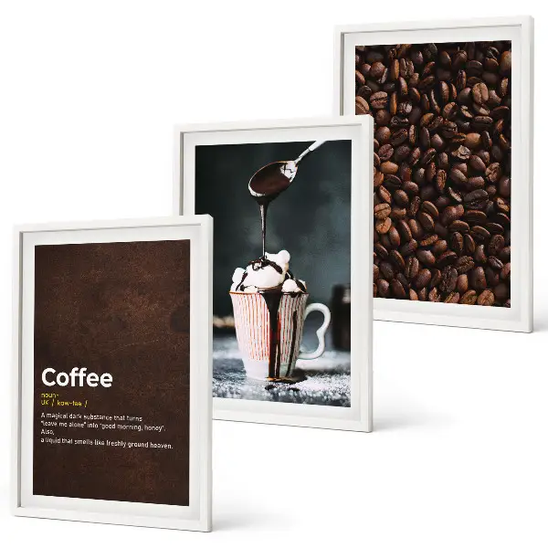 Whipped cream coffee drink wall art set