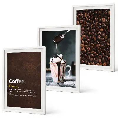 Whipped cream coffee drink wall art set