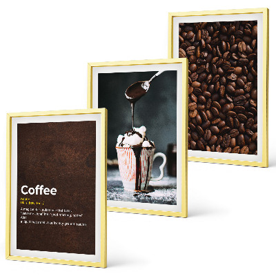Wall art set Whipped cream coffee drink