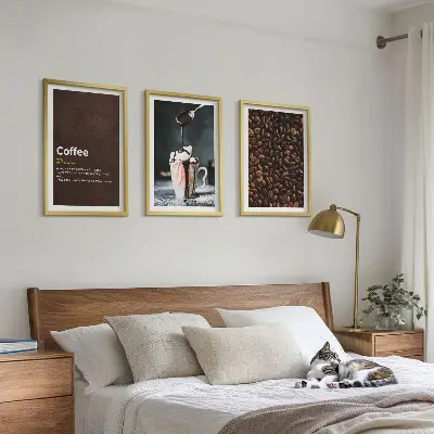 Whipped cream coffee drink wall art set