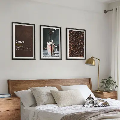 Whipped cream coffee drink wall art set