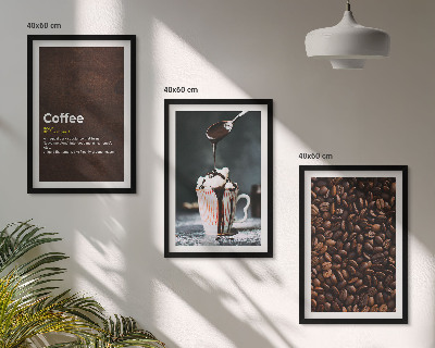 Wall art set Whipped cream coffee drink