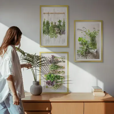 Kitchen herb plant wall art set a decorative collection for the kitchen