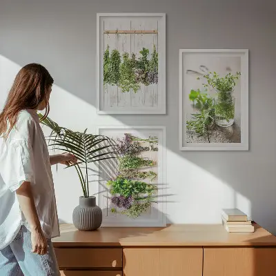 Kitchen herb plant wall art set a decorative collection for the kitchen