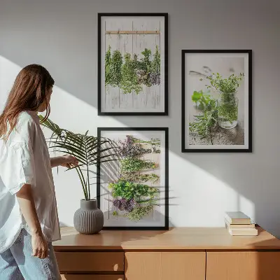 Kitchen herb plant wall art set a decorative collection for the kitchen