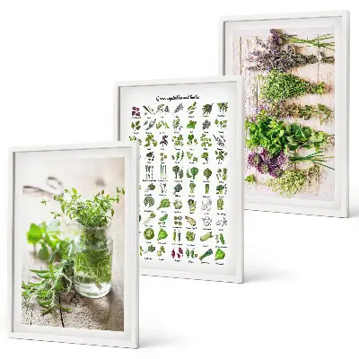 Dried herbs for the kitchen three-piece wall art set