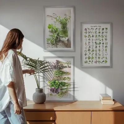 Dried herbs for the kitchen three-piece wall art set