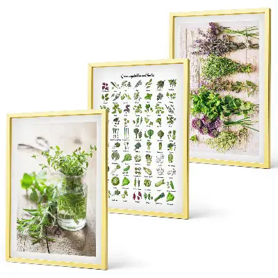 Dried herbs for the kitchen three-piece wall art set
