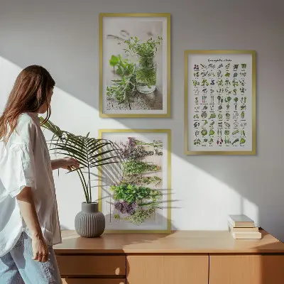 Dried herbs for the kitchen three-piece wall art set