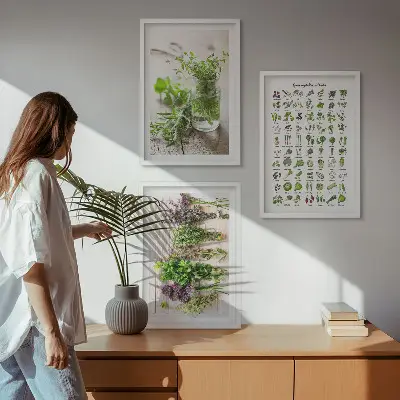 Dried herbs for the kitchen three-piece wall art set