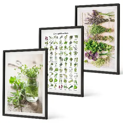 Dried herbs for the kitchen three-piece wall art set