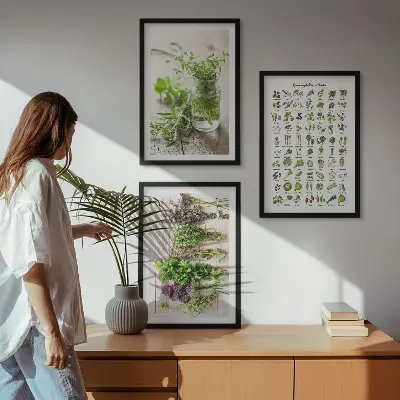 Dried herbs for the kitchen three-piece wall art set
