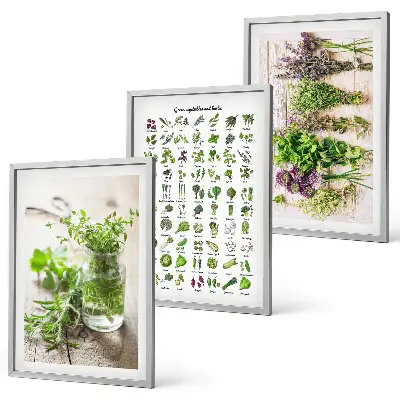 Dried herbs for the kitchen three-piece wall art set