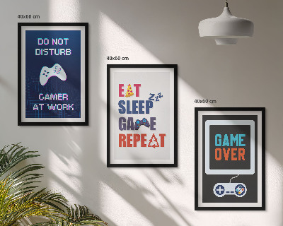 Set of 3 framed wall art pieces Subtitles for the gamer entertainment