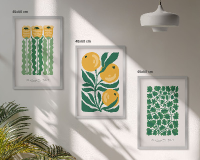 Wall art set Plant patterns flowers leaves