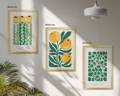 Wall art set Plant patterns flowers leaves