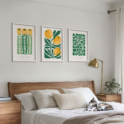 Wall art set Plant patterns flowers leaves