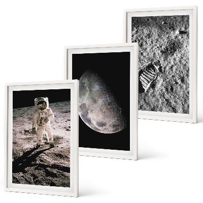 Wall art set Astronaut Moon photo