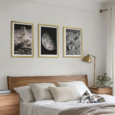 Astronaut moon photo wall art set set of wall art prints