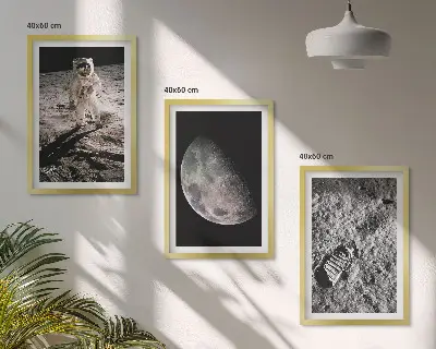 Astronaut moon photo wall art set set of wall art prints
