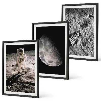 Astronaut moon photo wall art set set of wall art prints